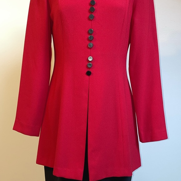 Vintage Liz Claiborne dress red black size 2 petite - Picture 5 of 8